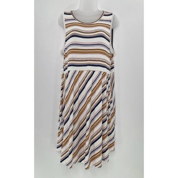 NWT Maurices 24/7 Multi‎ Striped Empire Waist Pocket Dress Sleeveless Comfort XL - Picture 1 of 10